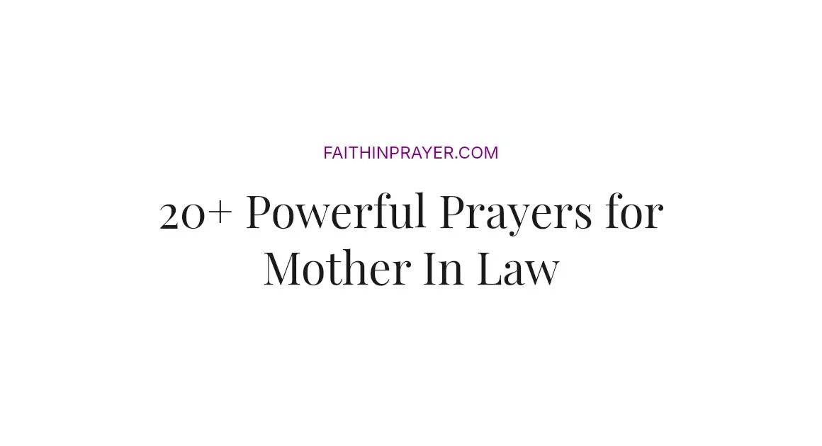 20+ Powerful Prayers for Mother In Law