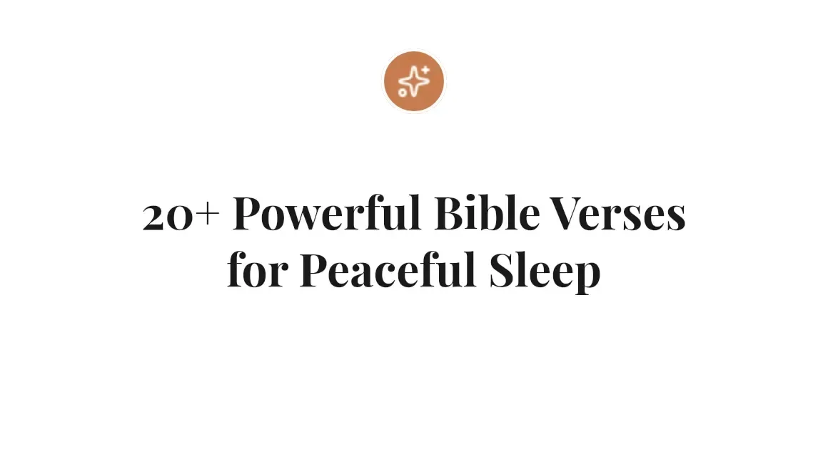 20+ Powerful Bible Verses for Peaceful Sleep