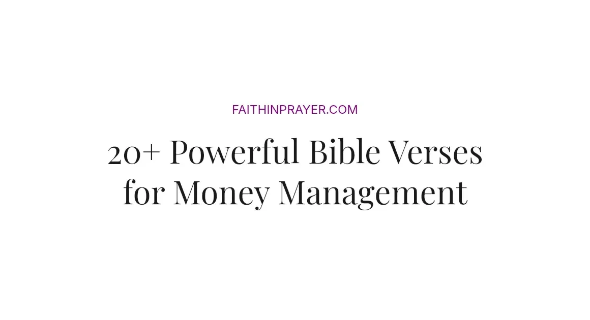 20+ Powerful Bible Verses for Money Management